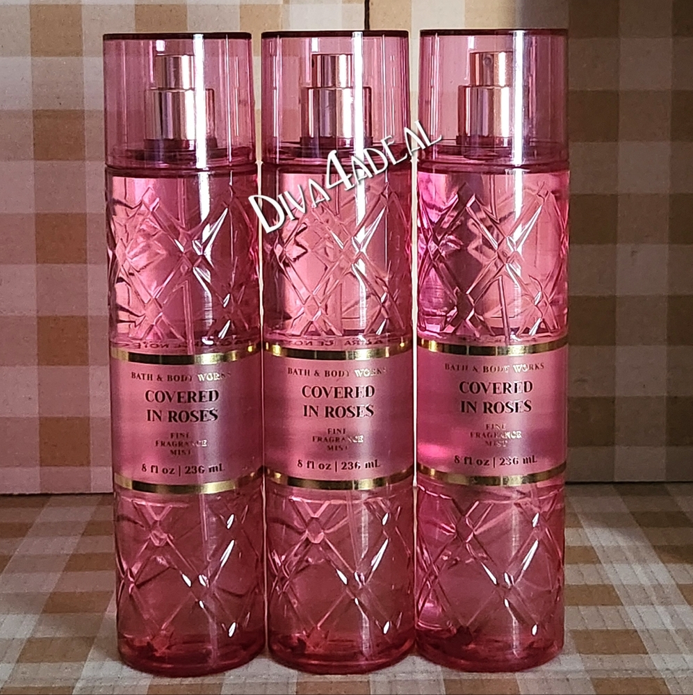 3x Bath & Body Works COVERED IN ROSES Everyday Luxury Collection Mist Sp…